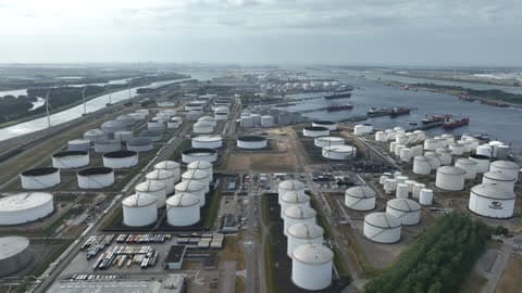 Oil tanker at sea